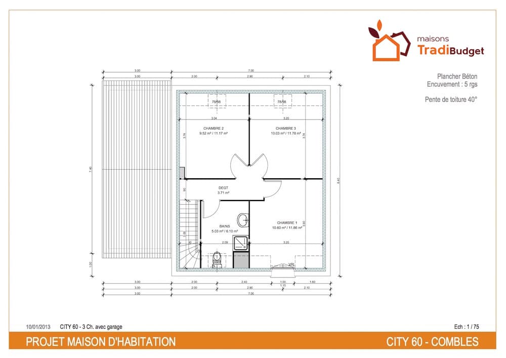 Tradibudget maison traditionnelle Plan CiTy Tradi 60 etage