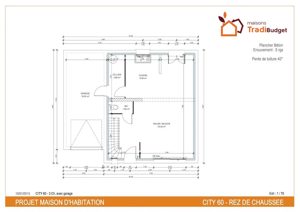 Tradibudget maison traditionnelle Plan CiTy Tradi 60